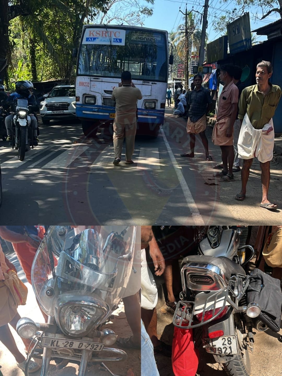 വെച്ചൂർ അംബിക മാർക്കറ്റിൽ ബൈക്ക് കെ.എസ്.ആർ.ടി.സി ബസിലിടിച്ച് യുവതി മരിച്ചു