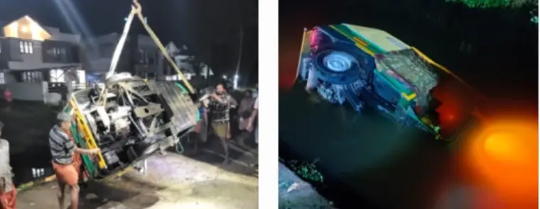 ഓട്ടോറിക്ഷ നിയന്ത്രണം വിട്ട് തോട്ടിലേക്ക് മറിഞ്ഞു