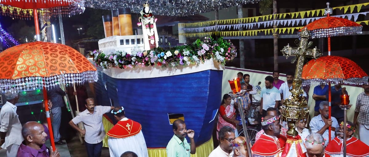 നടേല്‍പള്ളി തിരുനാള്‍ പ്രദക്ഷിണം ഭക്തി സാന്ദ്രം