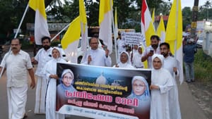 കന്യാസ്ത്രികളുടെ മോചനം; തലയോലപ്പറമ്പ് ഇടവക പ്രതിഷേധ റാലി നടത്തി