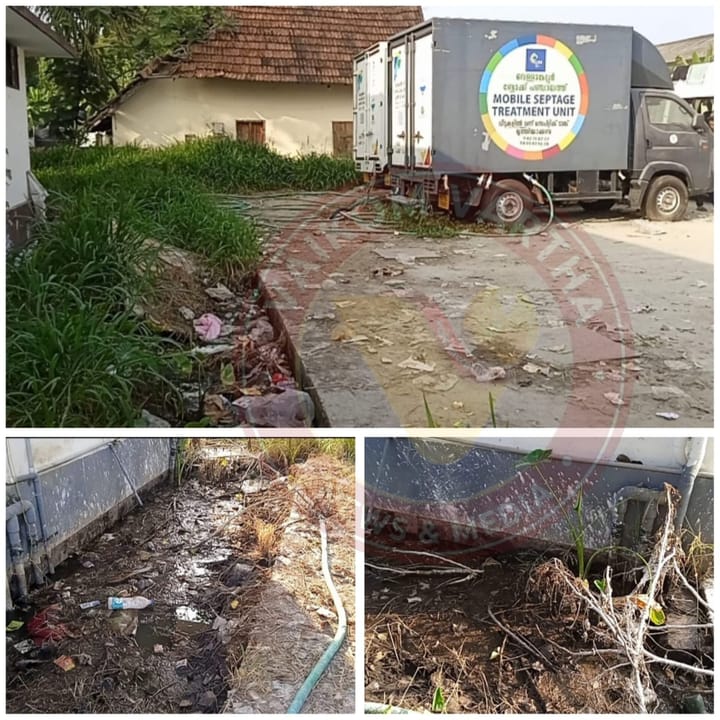 ദേവസ്വം ഗ്രൗണ്ടിലെ ശുചിമുറി മാലിന്യം തർക്കത്തിൽ