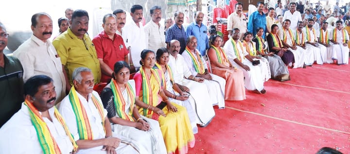 ഉല്ലല ഓംകാരേശ്വരം ക്ഷേത്രത്തില്‍ ജനപ്രതിനിധികള്‍ക്ക് സ്വീകരണം നല്‍കി