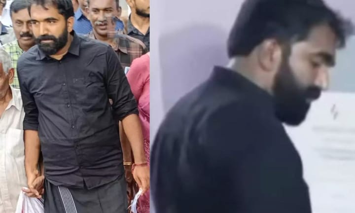 പ്രതിഷേധ സൂചകമായി കറുപ്പണിഞ്ഞ് പോളിങ് ബൂത്തിലെത്തി ചാണ്ടി ഉമ്മൻ